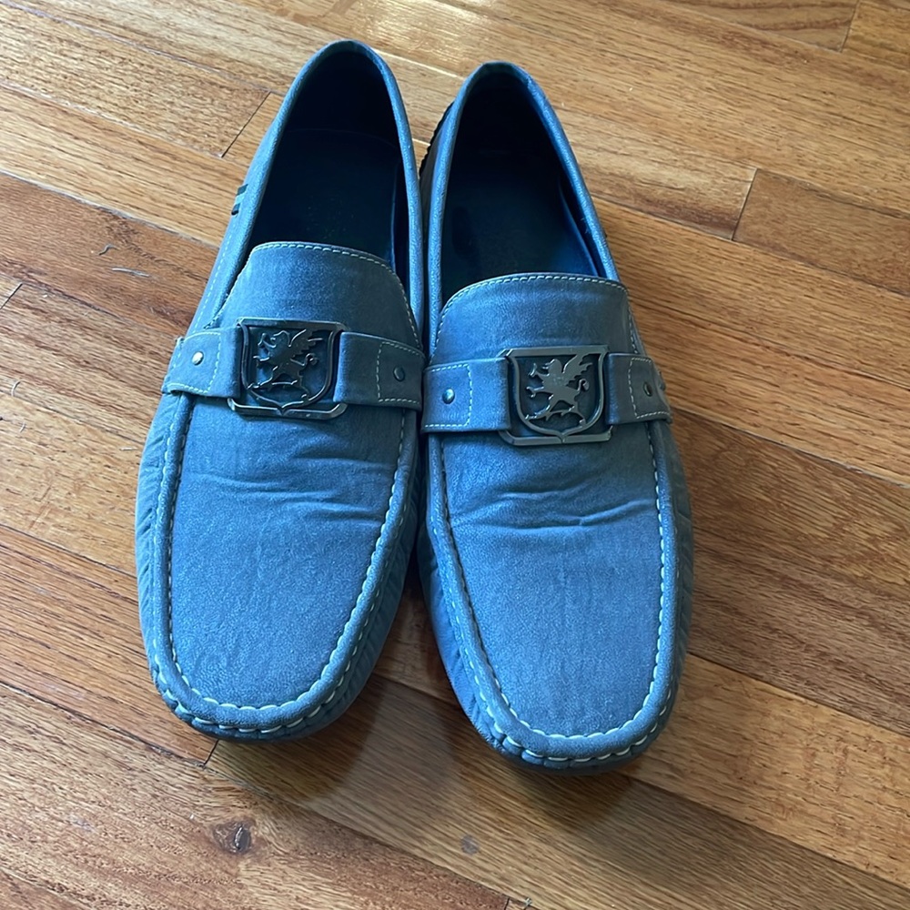 Men’s gray driving shoes size 14